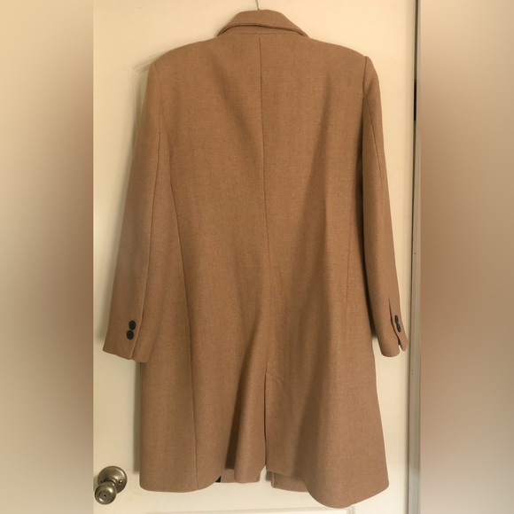 Zara Taupe Brown Fitted Wool Blend Coat - Picture 12 of 14